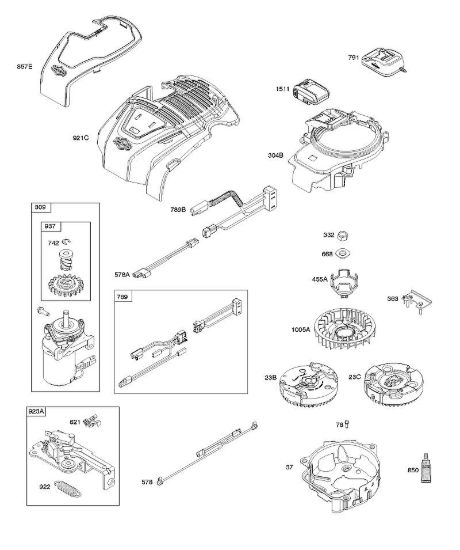 C - Armatura, elementi di comando, impianto elettrico, In-Start, motorino di avviamento, volano B&S - 10 €¦ 103M02-0061-H1 brand Stihl